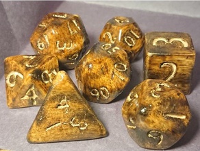 old 7 piece dice set d4 d6 d8 d10 d12 d20 d percentile die dragons dungeons poly polyhedra polyhedral polyhedron rpg sided sides tabletop gaming 3d print model - Mito3D