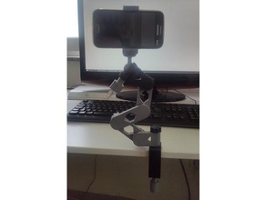 phone mount mobile articulated articulating articulation camera clamp stand smartphone holder 3d print model - Mito3D