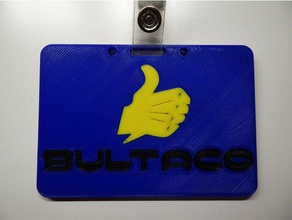bultaco id card badge holder accessories mmu multi-color multi-material multicolor prusa i3 mk2 3d print model - Mito3D