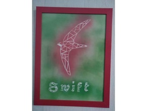 origami pochoir martinet - plantilla de swift Arte en 2d aves el imagen 3d print model - Mito3D