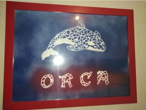origami pochoir orque - plantilla orca la ballena asesina Arte en 2d art el 3d print model - Mito3D