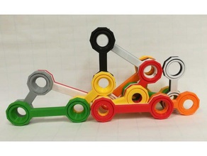 double spinning linkage bars geometric construction pendulum math art 3d print model - Mito3D