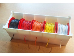 wire dispenser - easy stackable organizer electronics box cable cables holder management compartment container jure korber organize wires guide 3d print model - Mito3D