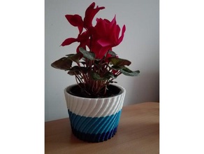 simple tordu de pot fleur décor 3d print model - Mito3D