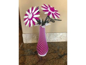multi-color de apretar el vaso art las flores del jarrón la espiral florero a modo impresión 3d print model - Mito3D