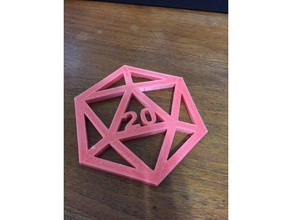d20 coaster household supplies dnd drink dungeons dragons 3d print model - Mito3D