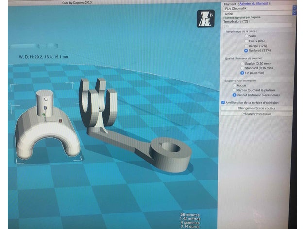anti câble qui touche le plateau Imprimante 3d accessoires 3D print model - Mito3D