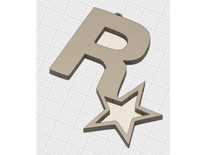 rockstar logo keychain keychains computer game gta 5 online video 3d print model - Mito3D