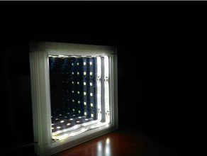 infini miroir le bricolage la maison illumination infinie de lampe led boucle tinkercad week-end 3d print model - Mito3D