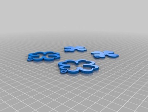 4 leaf clover ear rings 3d printing 3d print model - Mito3D