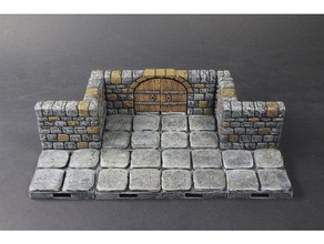 openlock dungeon stone primary doors toy & game accessories dnd tiles miniatures openforge pathfinder rpg tabletop terrain tile 3d print model - Mito3D