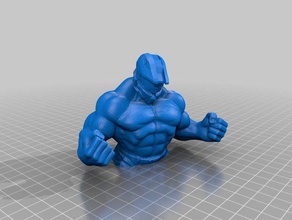 buff jefe maestro de halo La impresión en 3d grande el busto casco hulk los músculos 3d print model - Mito3D