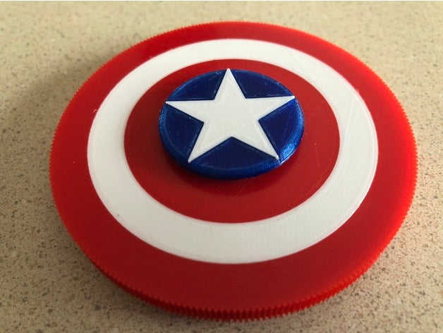 captain america-spinner Spielzeug & Spiele america edc spinner fidget hand marvel marvel-comics 3D print model - Mito3D
