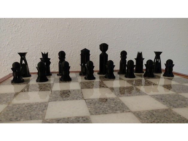 wazzaset chess pieces set 3D print model - Mito3D