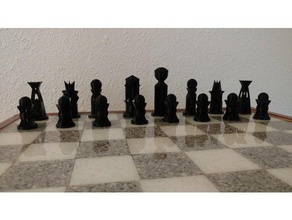 wazzaset chess pieces set 3d print model - Mito3D