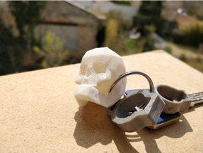 skull keychain accessories low poly 3d print model - Mito3D