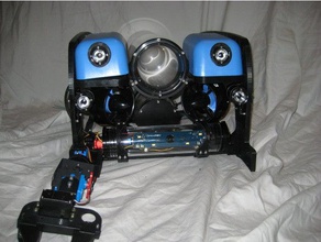 Imprimée en 3d images bleu de la robotique bluerov 2 caméra flotteur led les lumières exploité à distance rov sous-marin véhicule 3d print model - Mito3D