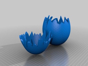 opened broken egg pieces fit together food & drink 3d print model - Mito3D