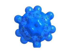 fluorierte fullerene c60f18 lernen Ladungs-Dichte Chemie Fulleren 3d print model - Mito3D
