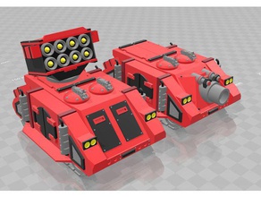 whirlwhind vindicator parts rogue trader rhino vehicles 40k 3d print model - Mito3D