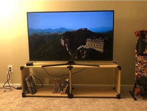 ensemble moidules 1 à 2 cm option trous de vis gousset l'organisation le mobilier la salle séjour soutien table console télévision meuble tv 3d print model - Mito3D