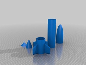 modelo de foguete 18mm & bico do molde veículos cone nariz 3d print model - Mito3D