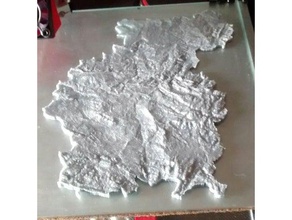 amaç topografik haritası fizik ve astronomi aragon coğrafya göster kabartma harita İspanya topografya 3d print model - Mito3D