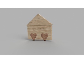 cl make - casa cuore portachiavi La stampa 3d 3dprinting rendere clmake cnc il fai da te faidate keychain prusa i3 mk2 stepcraft legno la lavorazione del 3d print model - Mito3D