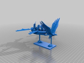 28mm flying elf chariot toys & games age fantasy kings war onepagerules tabletop wargaming 3d print model - Mito3D