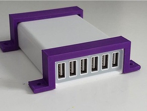 usb power block mounting strap amazon basics organization mount powerbank wall 3d print model - Mito3D
