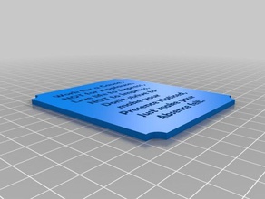 regole di vita della placca segni e loghi preventivo citazioni 3d print model - Mito3D