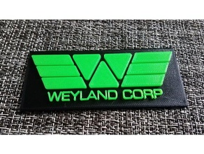 weyland corp insignia modelos extranjeros los alienígenas de la película extranjera tarjeta corporación proposición etiqueta con su nombre xenomorph 3d print model - Mito3D