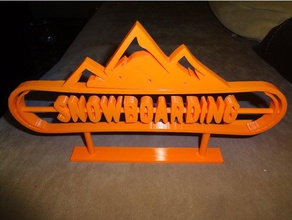 snowboarding stand logo decor 3d print model - Mito3D