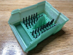 tray stackable box v4 small bits containers hex 3d print model - Mito3D