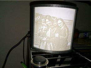 lithophane cuadro de marco curvo - 20mm interruptor orificio enchufe dc decoración litho luz litofania 3d print model - Mito3D