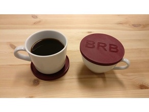 brb coffee coaster thermo lid office cover 3d print model - Mito3D