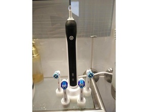 oral-b pro 750 soporte 4 de pincel cargador cuarto baño cepillo dientes titular 3d print model - Mito3D