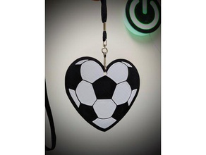 calcio pendente cuore ornamento sport & fitness all'aperto 3d print model - Mito3D