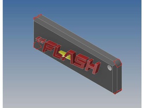 flash logo keychain 3d printing 3d print model - Mito3D