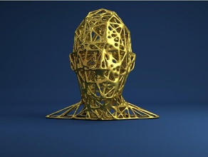 cabeza de voronoi estilo las esculturas 3d 3d print model - Mito3D