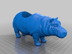 hippo luz del té de los hogares hipopótamo velas 3d print model - Mito3D