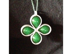 four leaf pendant jewelry clover 3d print model - Mito3D