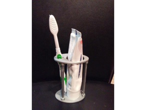 toothbrush toothpaste stand bathroom 3d print model - Mito3D