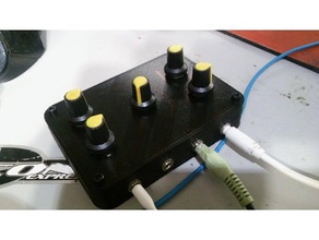 mini passive mixer audio 35mm signal capacitor left line level mono sound potentiometer resistor right splitter volume control knob 3d print model - Mito3D
