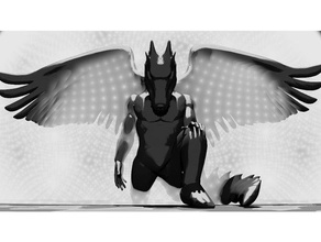 de rodillas alado kobold las esculturas d&d sangre dragón dungeons dragons monter juego rol rpg alas 3d print model - Mito3D