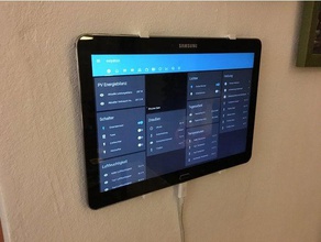 galaxy tab pro 101 sosteniendo marco de montaje en pared la tableta samsung sm-t520 3d print model - Mito3D