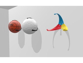parede titular de bola organização cesta basquete futebol voleibol suporte montagem na 3d print model - Mito3D
