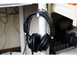 headphone hook 40mm pipe audio desk 3d print model - Mito3D