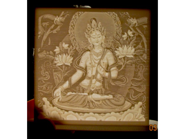white tara lithophane art buddhism tantra 3D print model - Mito3D