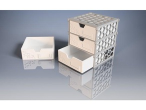 modular drawer-box hexagonal pattern tool holders & boxes aufbewahrungs box drawer erweiterbar expandable hexa hexagonales muster kiste storage organization schubladenkiste 3d print model - Mito3D